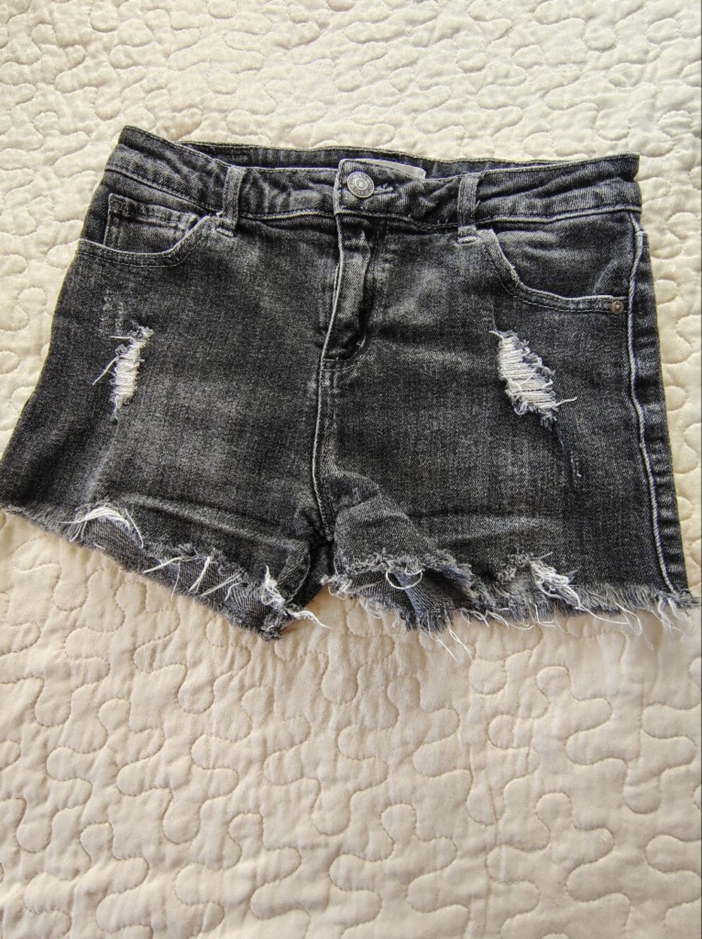 RSQ Jeans Vintage High Rise Distressed Acid Wash Denim Shorts Size 14
